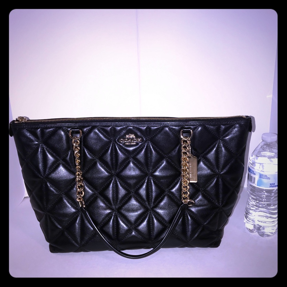 Coach Quilted Ava Chain Tote